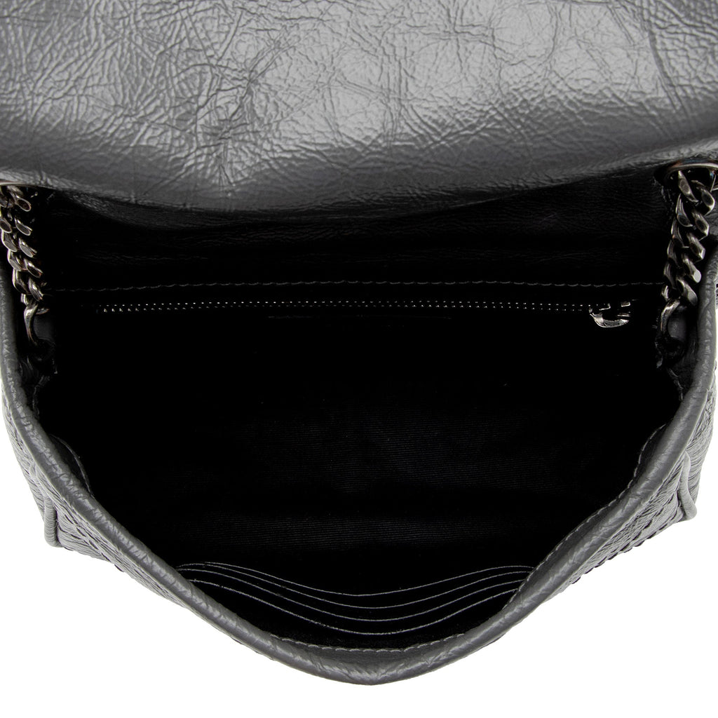 Saint Laurent Crinkled Calfskin Monogram Niki Chain Wallet (SHF-9O6DRW)