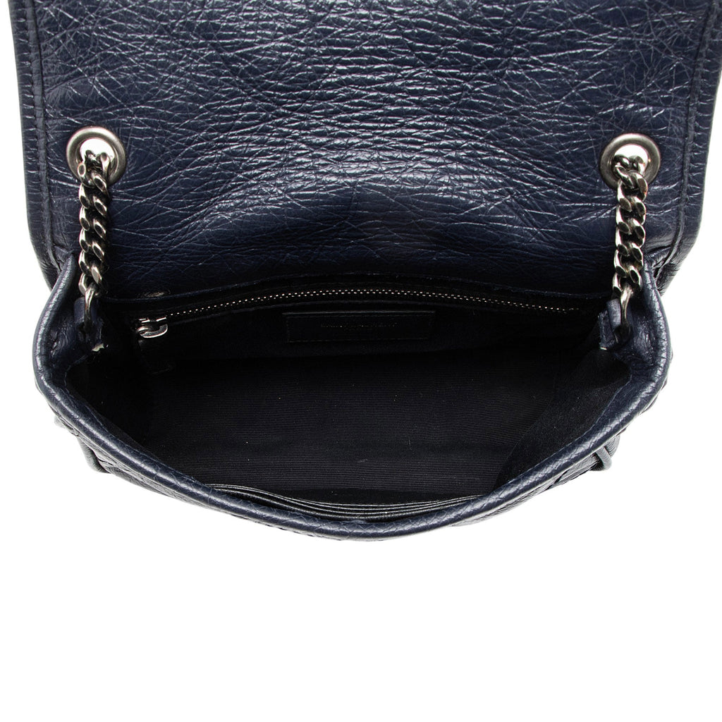 Saint Laurent Crinkled Calfskin Monogram Niki Chain Wallet