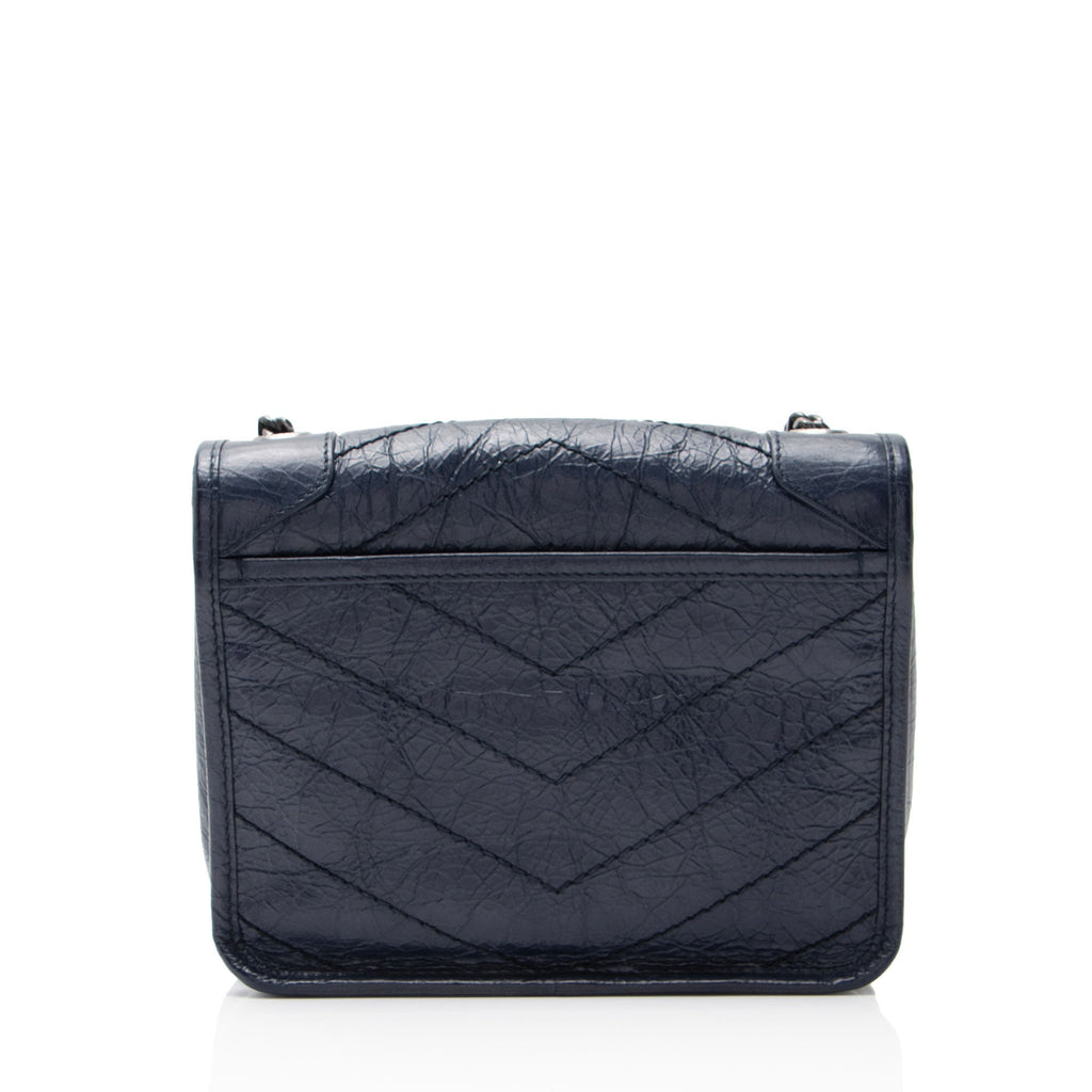 Saint Laurent Crinkled Calfskin Monogram Niki Chain Wallet