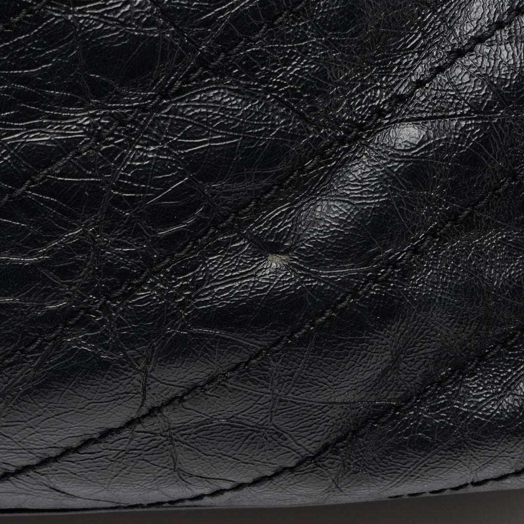 Saint Laurent Crinkled Calfskin Monogram Niki Large Shopping Tote