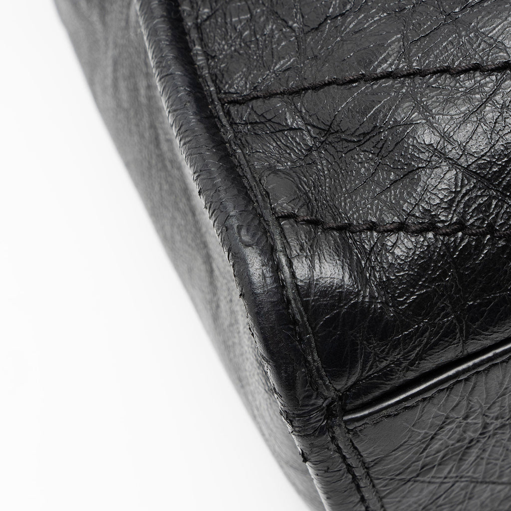 Saint Laurent Crinkled Calfskin Monogram Niki Large Shopping Tote