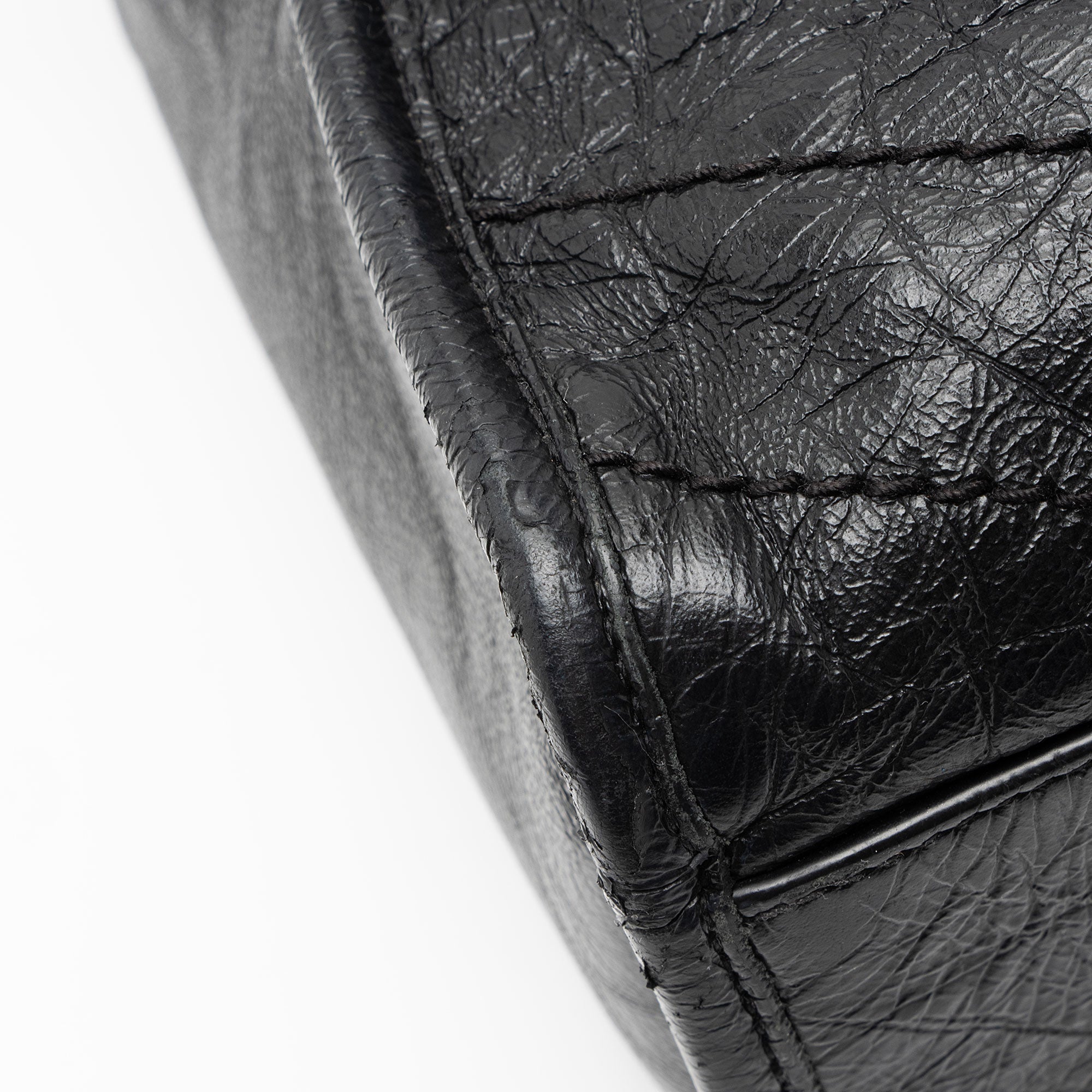 Saint Laurent Crinkled Calfskin Monogram Niki Large Shopping Tote