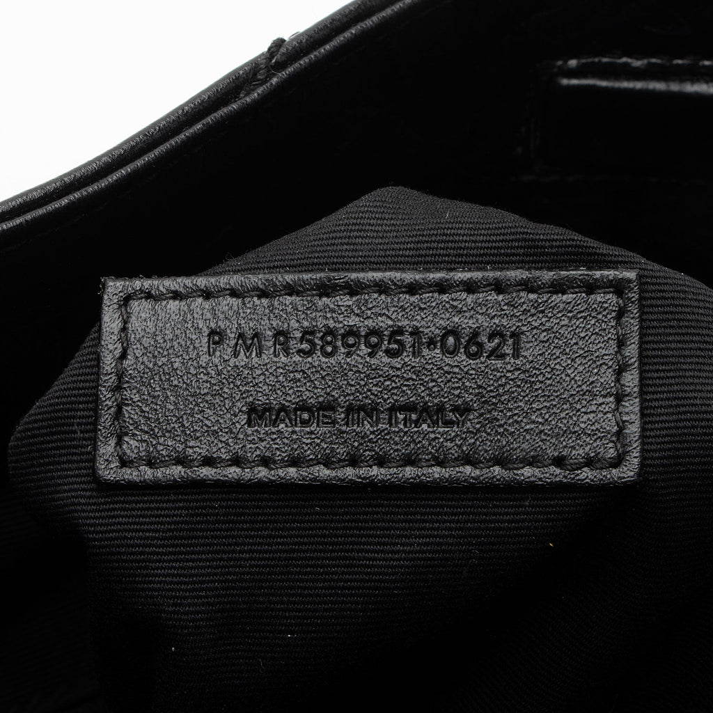 Saint Laurent Crinkled Calfskin Monogram Niki Medium Shopping Tote (SHF-RaBy7S)