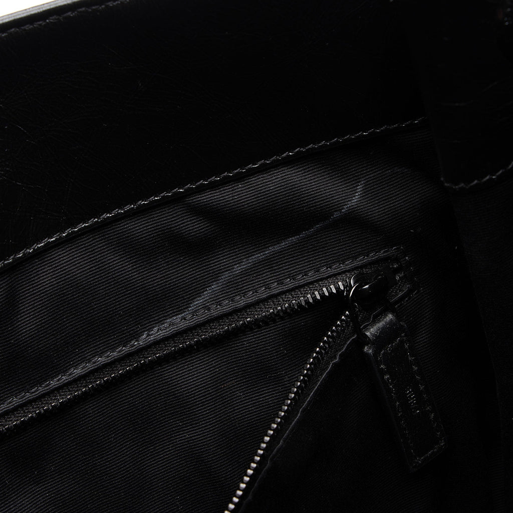 Saint Laurent Crinkled Calfskin Monogram Niki Medium Shopping Tote (SHF-HoUdcp)