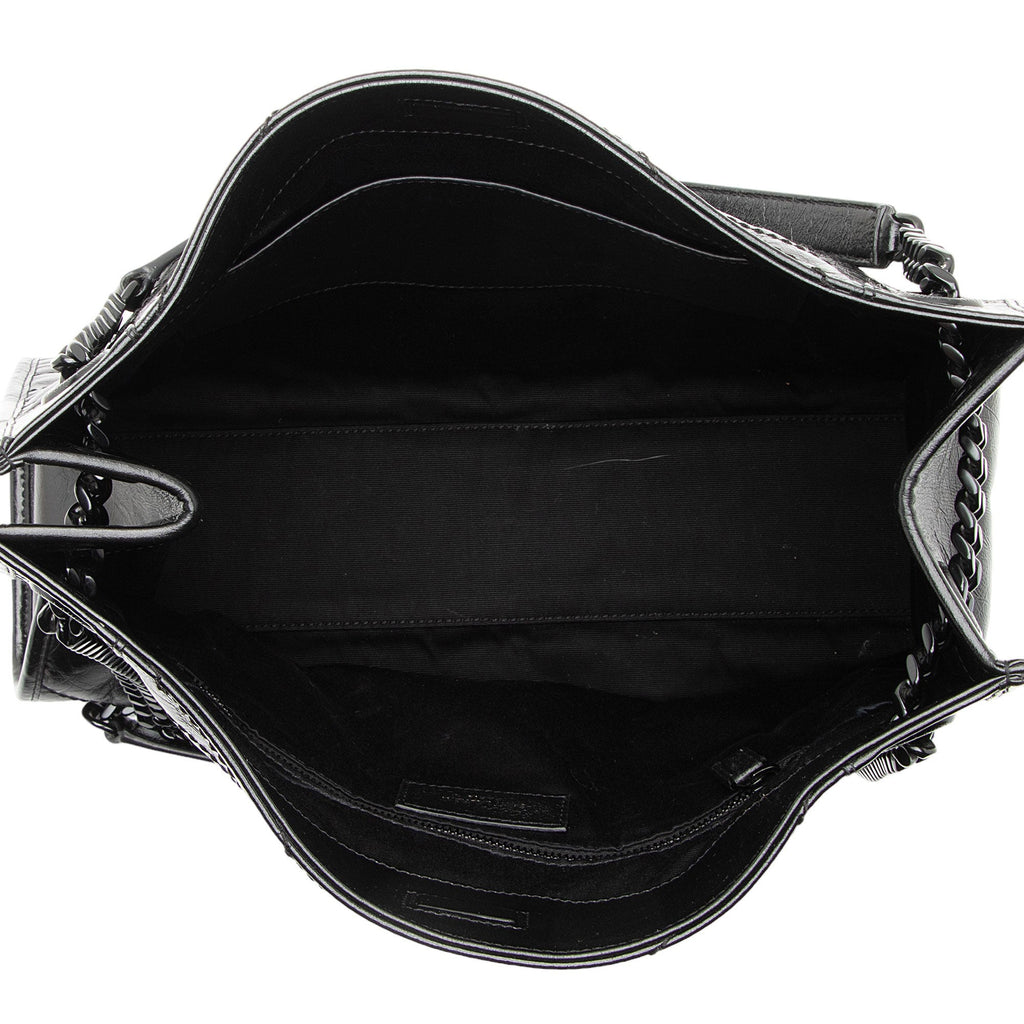 Saint Laurent Crinkled Calfskin Monogram Niki Medium Shopping Tote (SHF-HoUdcp)