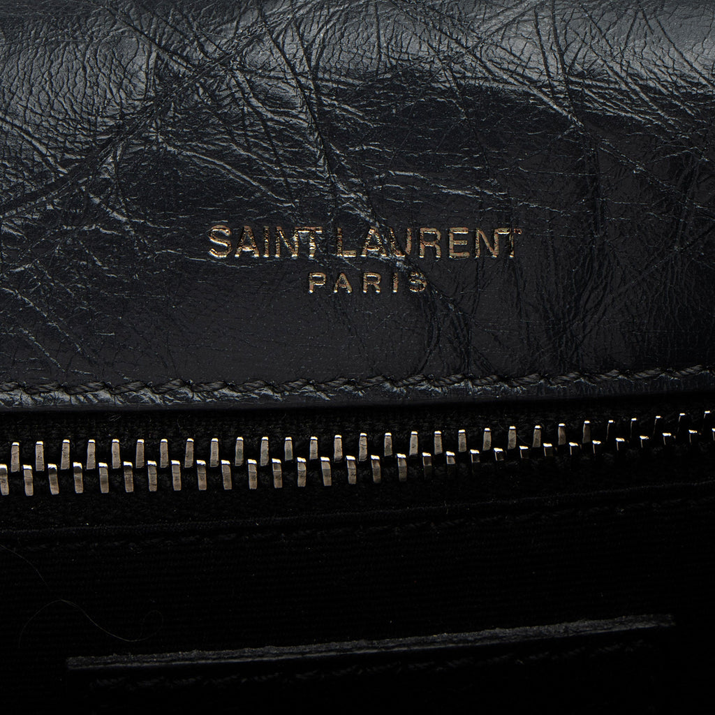 Saint Laurent Crinkled Calfskin Monogram Niki Medium Shoulder Bag