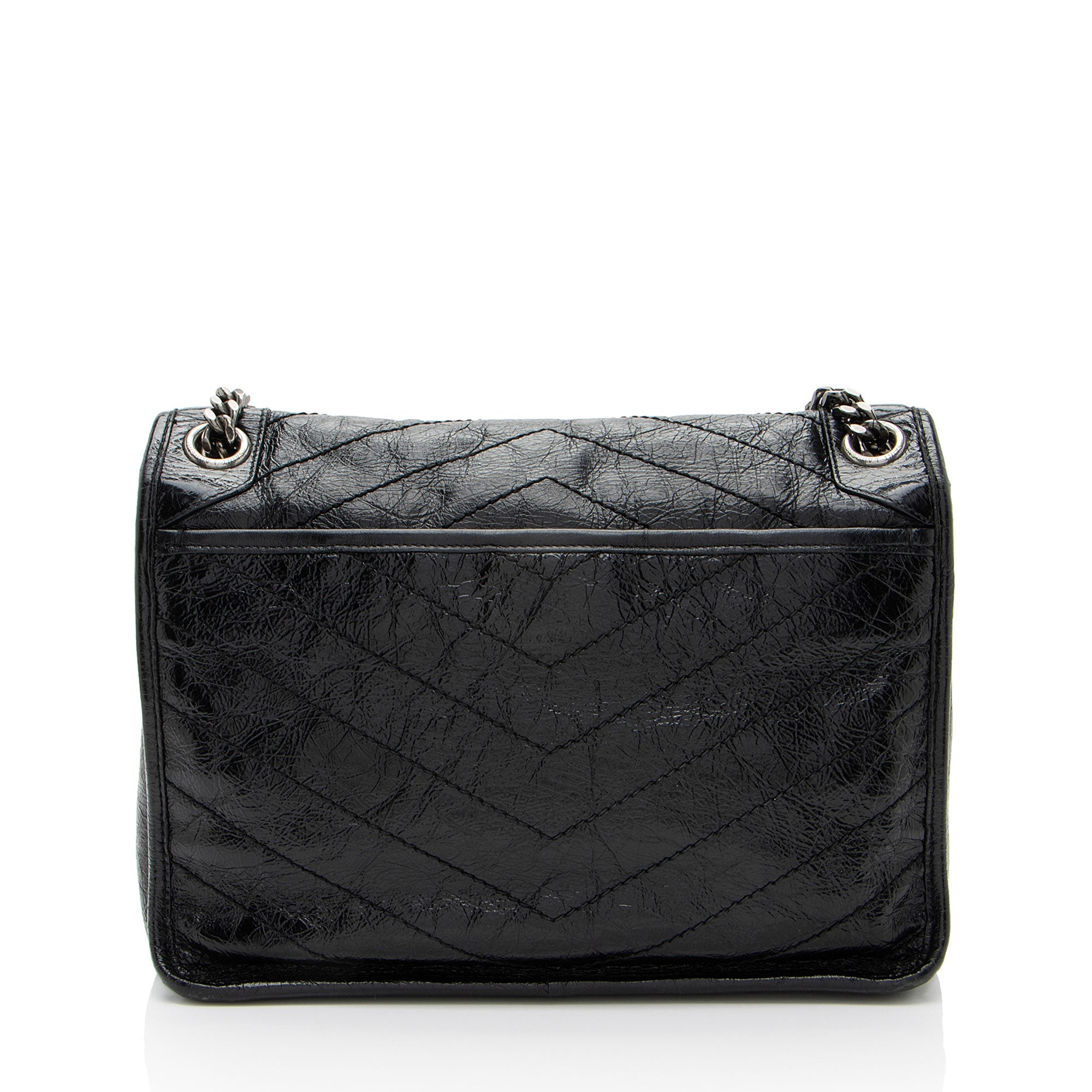 Saint Laurent Crinkled Calfskin Monogram Niki Medium Shoulder Bag (SHF-GOzKUg)