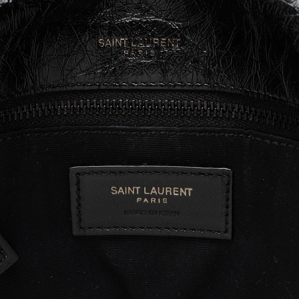 Saint Laurent Crinkled Calfskin Monogram Niki Medium Shoulder Bag
