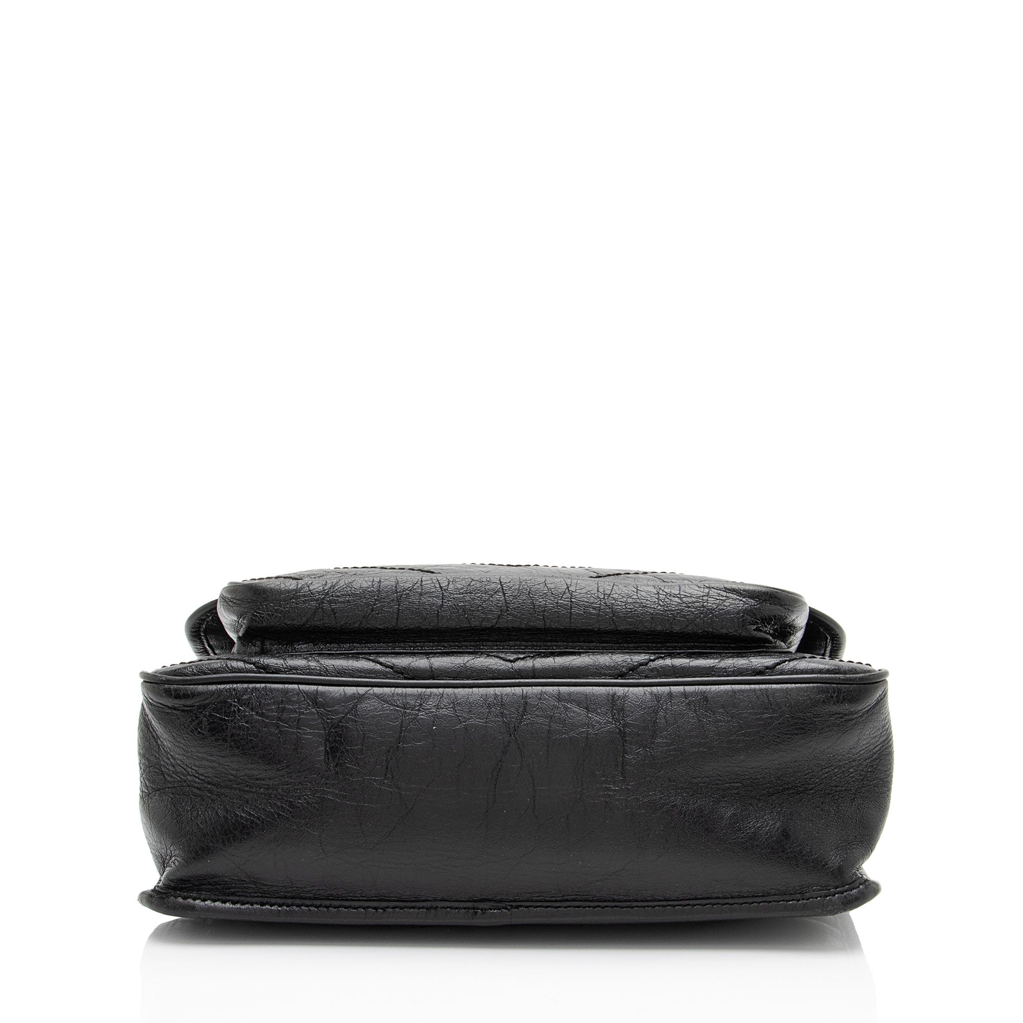 Saint Laurent Crinkled Calfskin Monogram Niki Medium Shoulder Bag