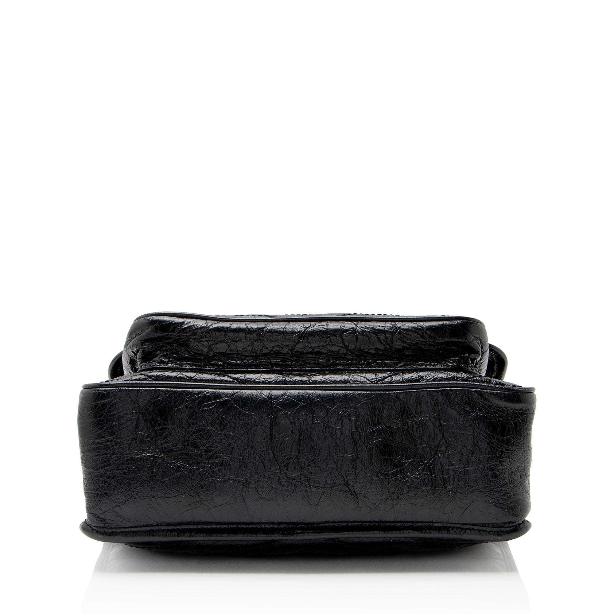 Saint Laurent Crinkled Calfskin Monogram Niki Medium Shoulder Bag