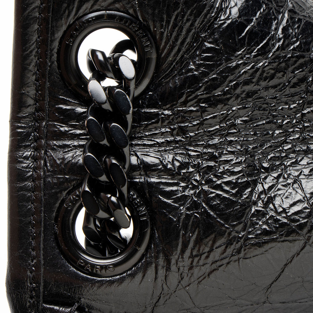 Saint Laurent Crinkled Calfskin Monogram Niki Medium Shoulder Bag