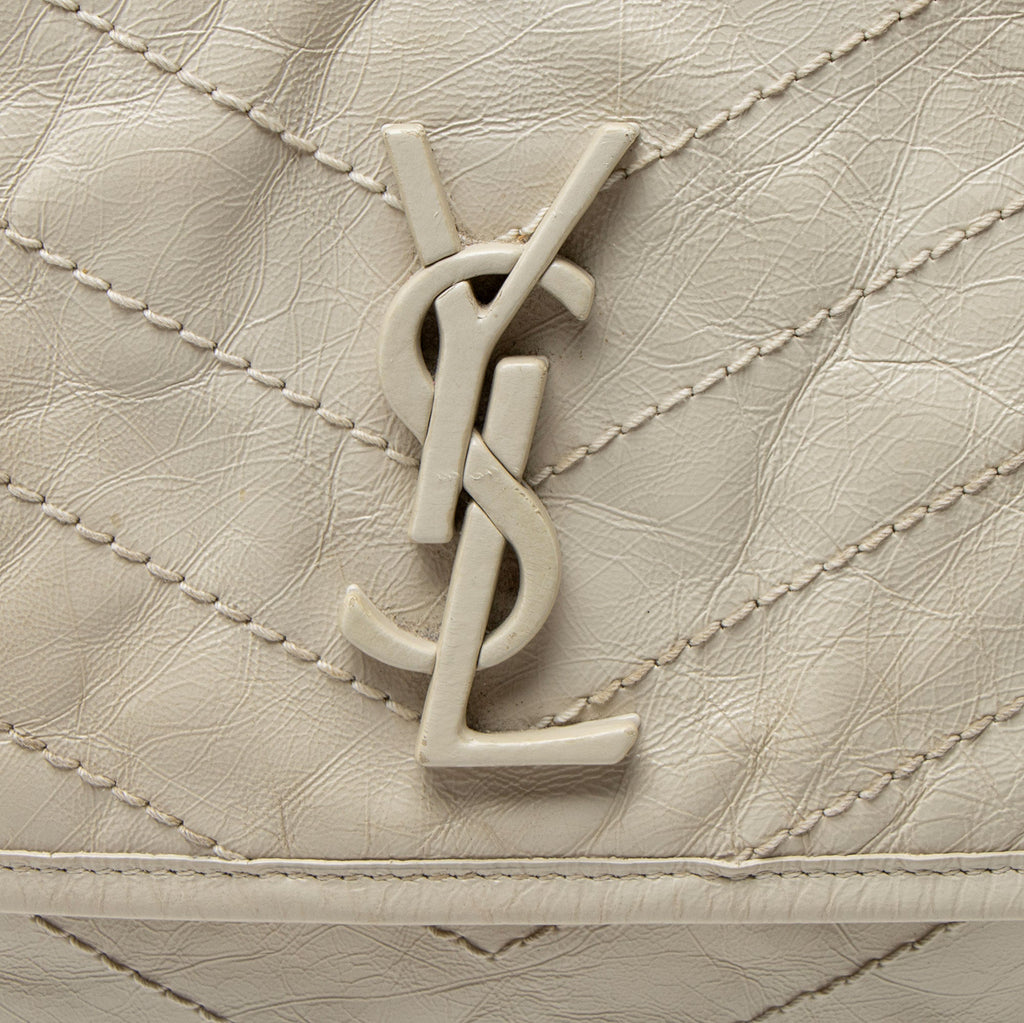 Saint Laurent Crinkled Calfskin Monogram Niki Medium Shoulder Bag