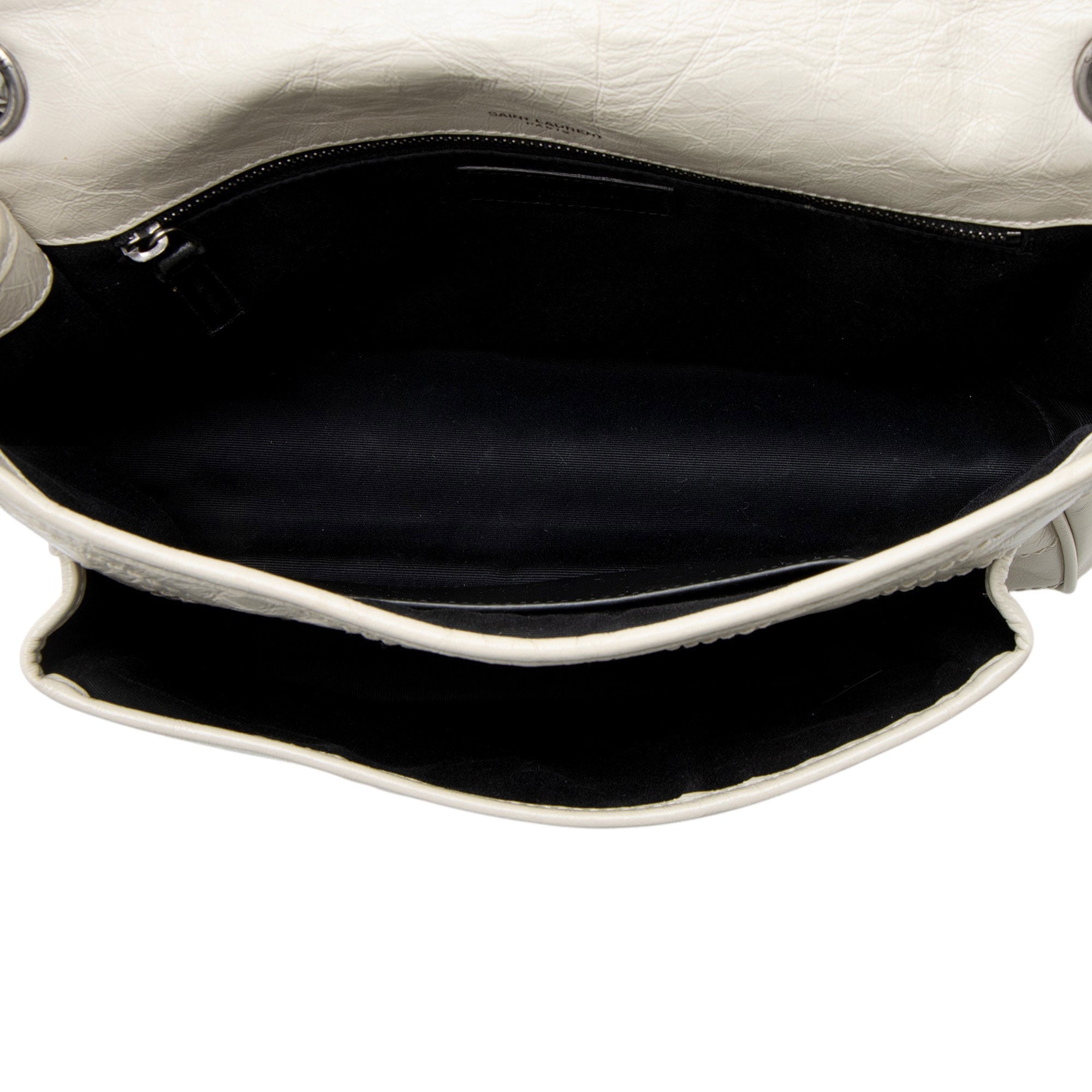 Saint Laurent Crinkled Calfskin Monogram Niki Medium Shoulder Bag