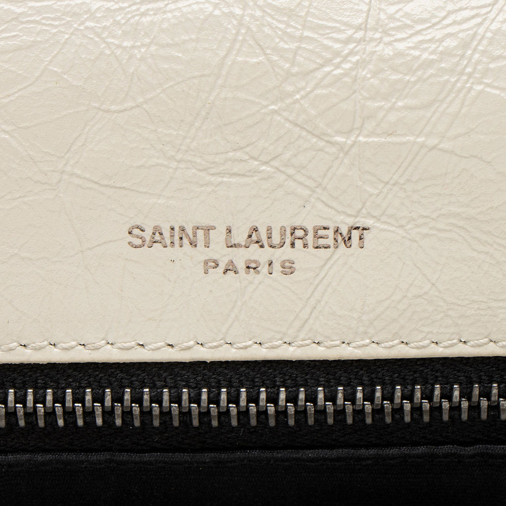 Saint Laurent Crinkled Calfskin Monogram Niki Medium Shoulder Bag