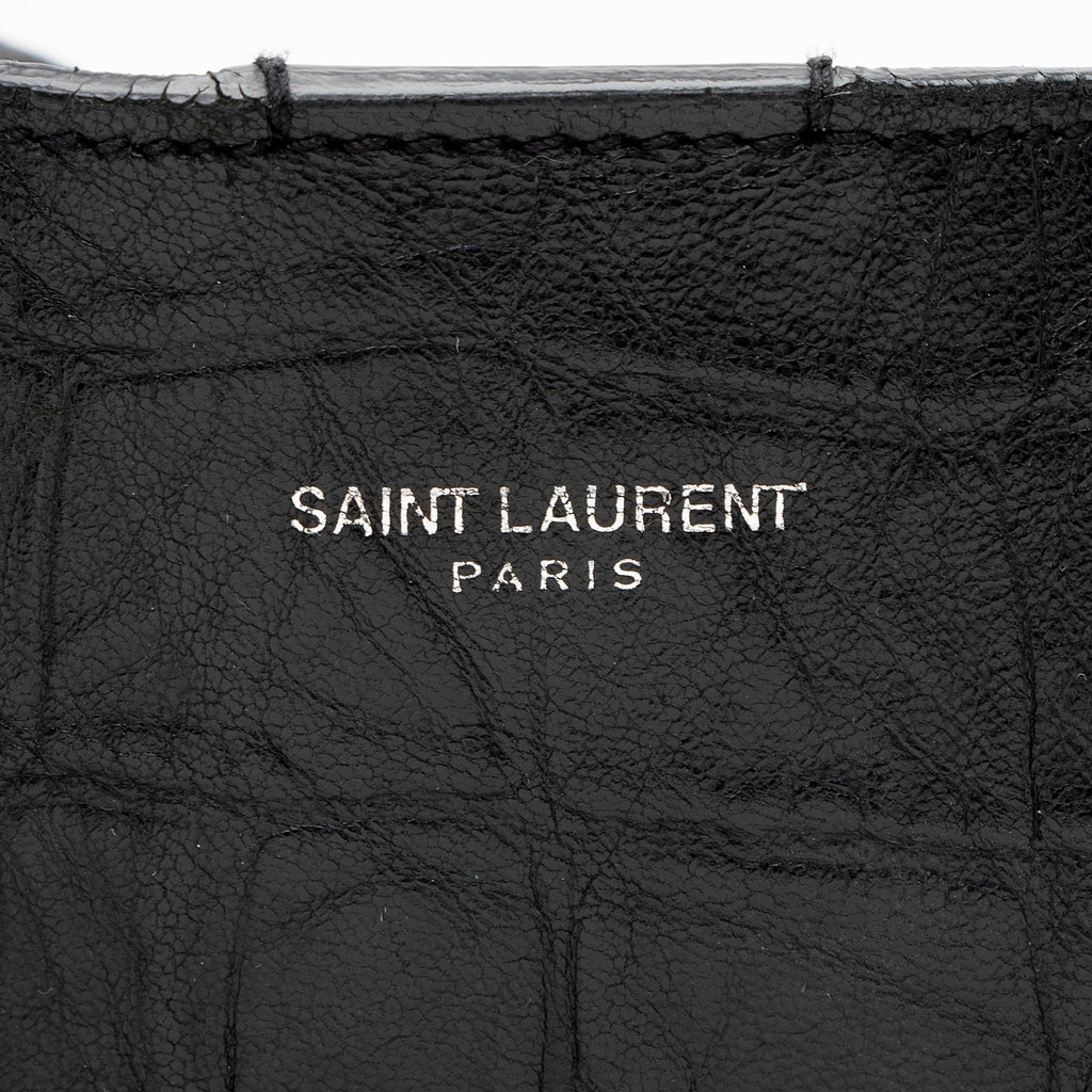 Saint Laurent Croc Embossed Calfskin Large Shopping Tote