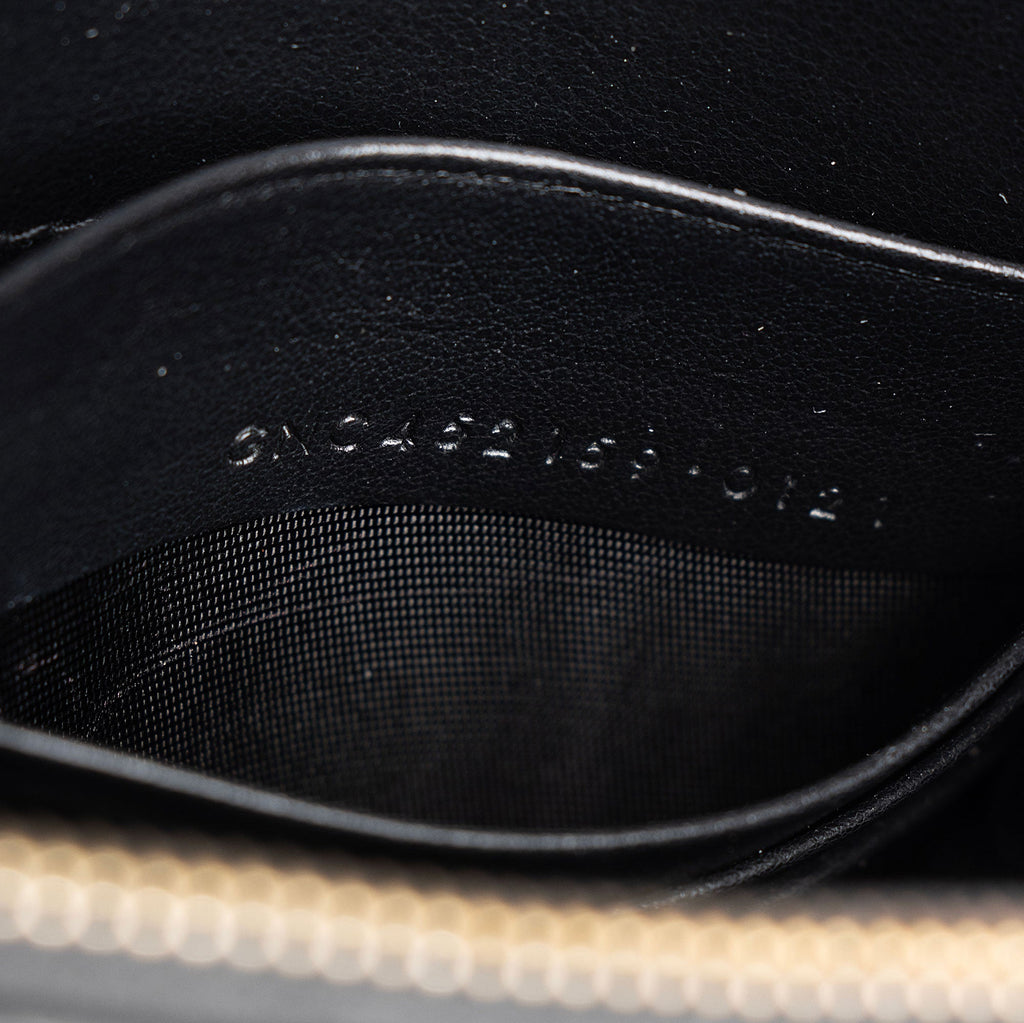 Saint Laurent Croc Embossed Leather Monogram Kate Tassel Chain Wallet
