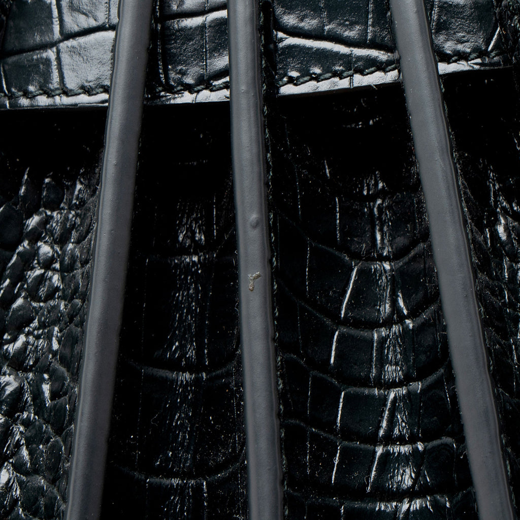 Saint Laurent Croc Embossed Leather Sac De Jour Baby Tote