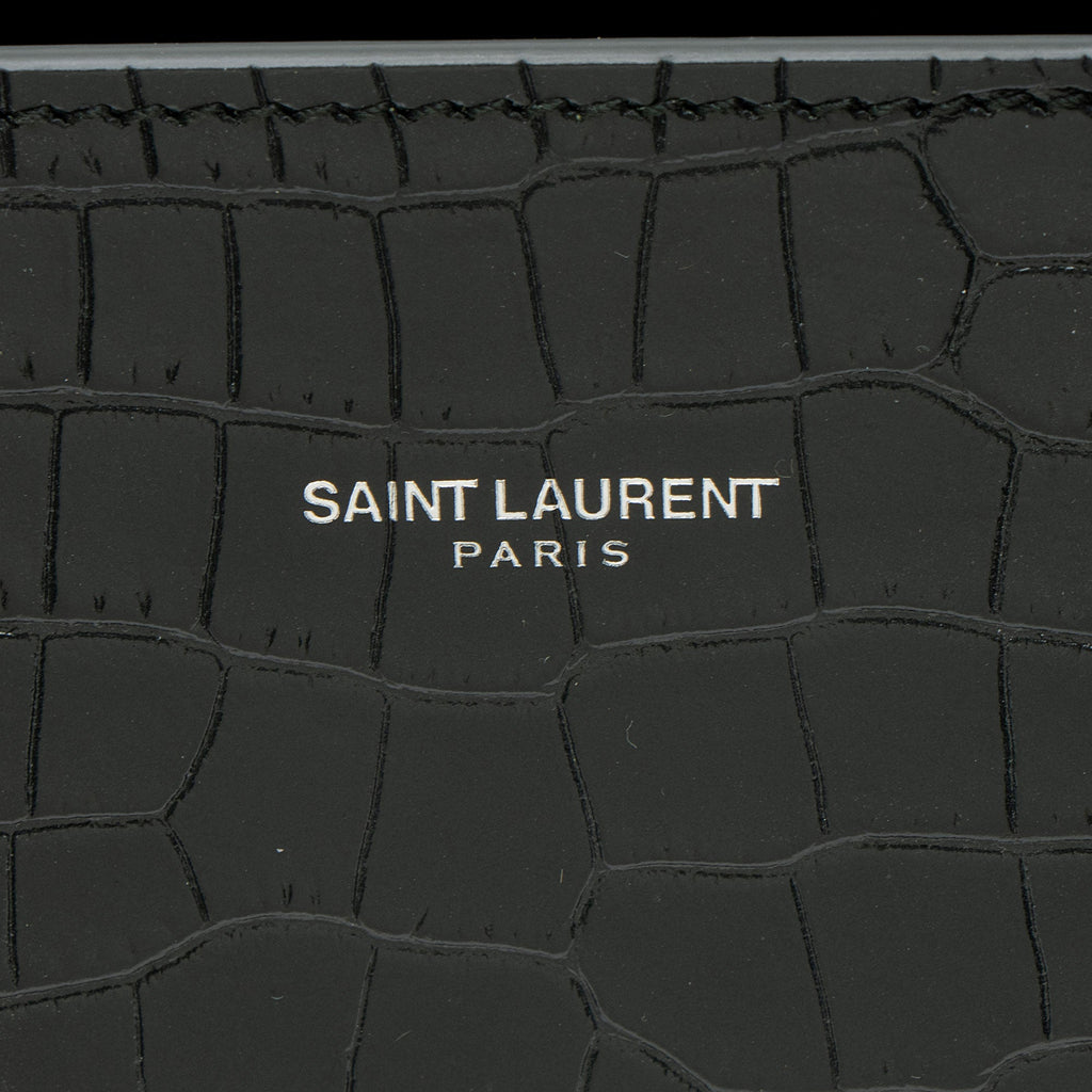 Saint Laurent Croc Embossed Leather Sac De Jour Baby Tote