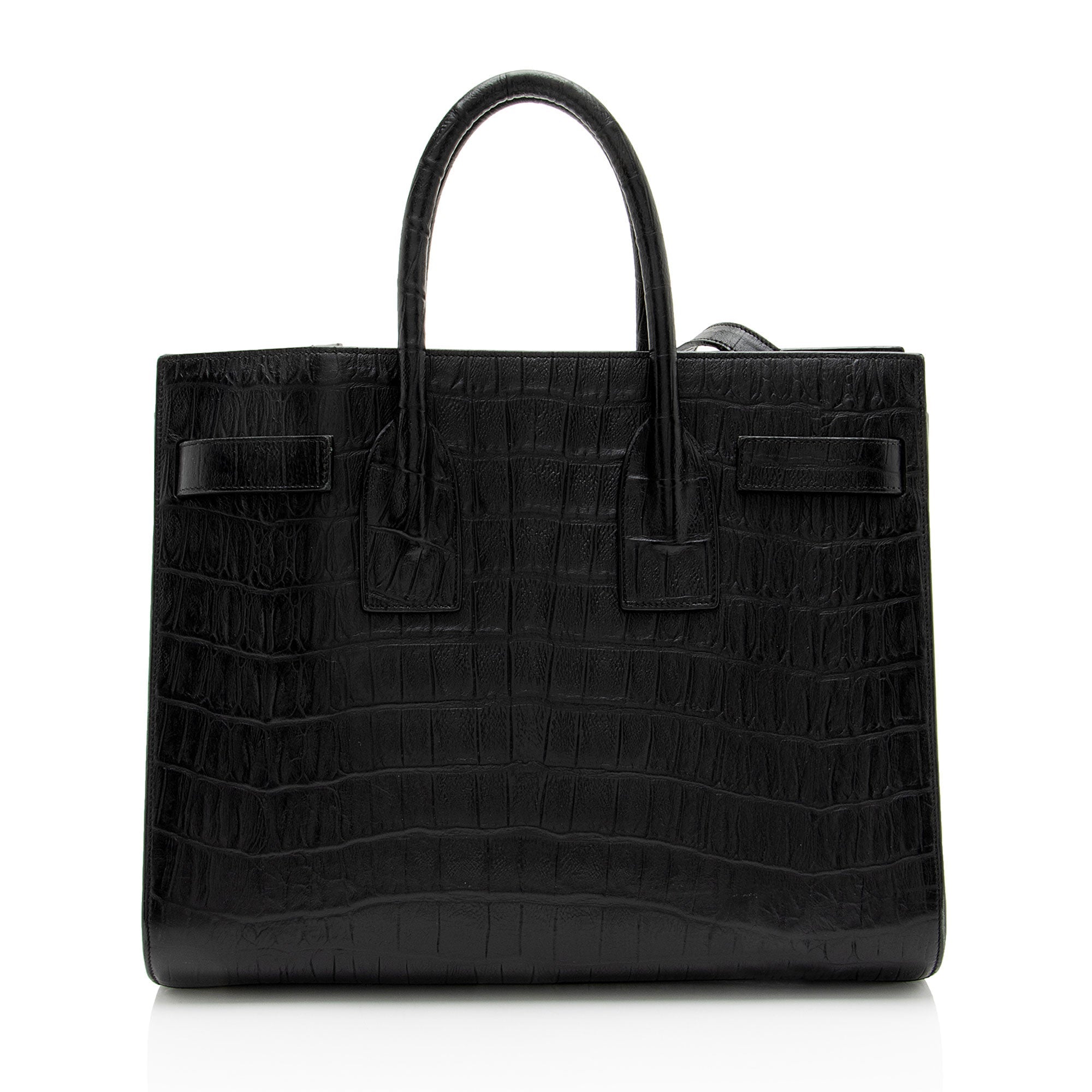 Saint Laurent Croc Embossed Leather Sac De Jour Small Tote