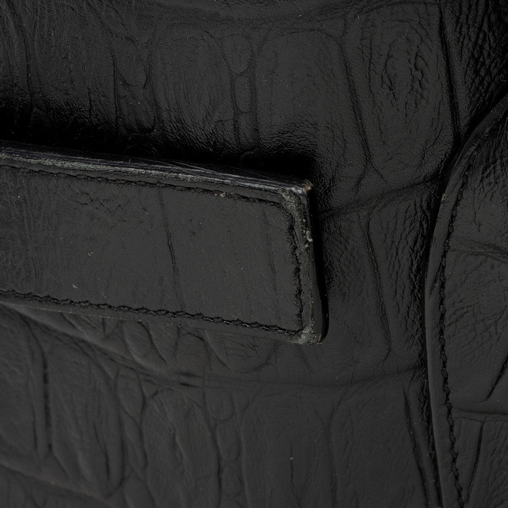 Saint Laurent Croc Embossed Leather Sac De Jour Small Tote