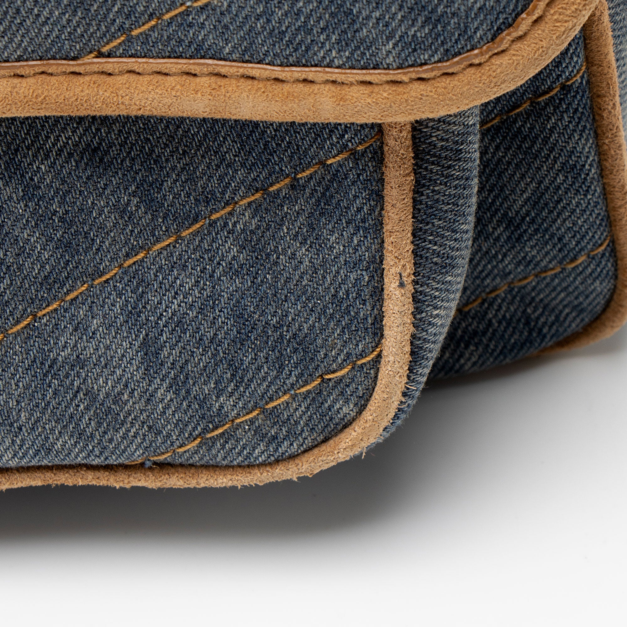 Saint Laurent Denim Suede Monogram Niki Medium Shoulder Bag