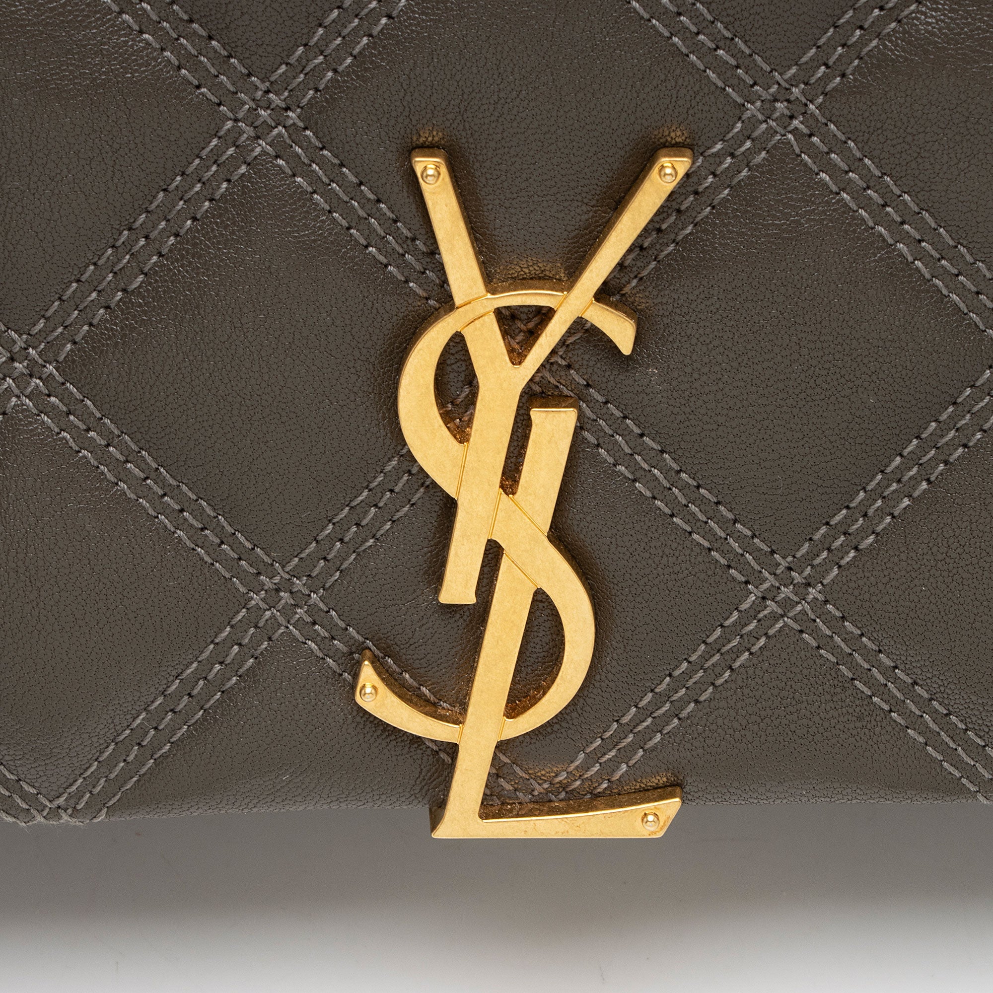 Saint Laurent Diamond Quilted Leather Monogram Becky Small Shoulder Bag