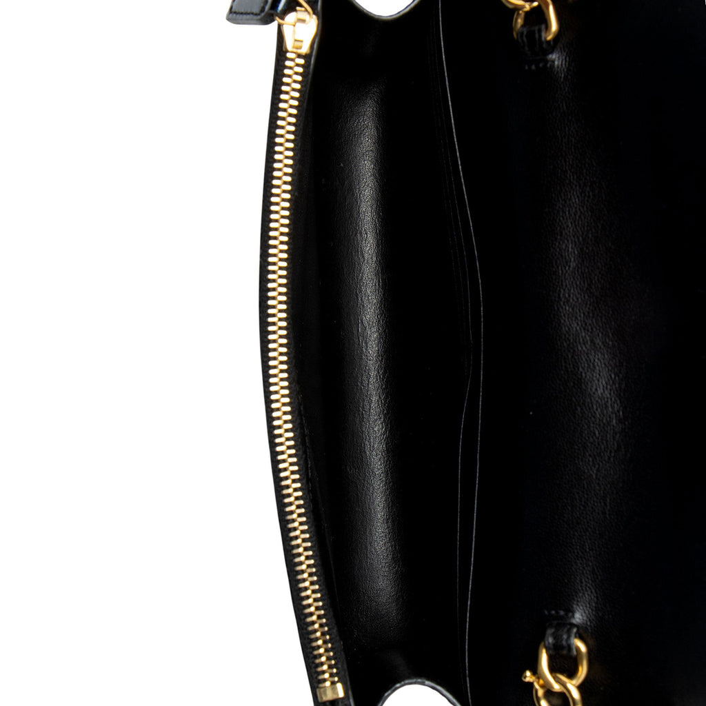 Saint Laurent Glitter Patent Leather Monogram Kate Tassel Chain Wallet