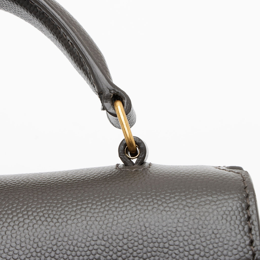 Saint Laurent Grain de Poudre Monogram Cassandra Mini Top Handle