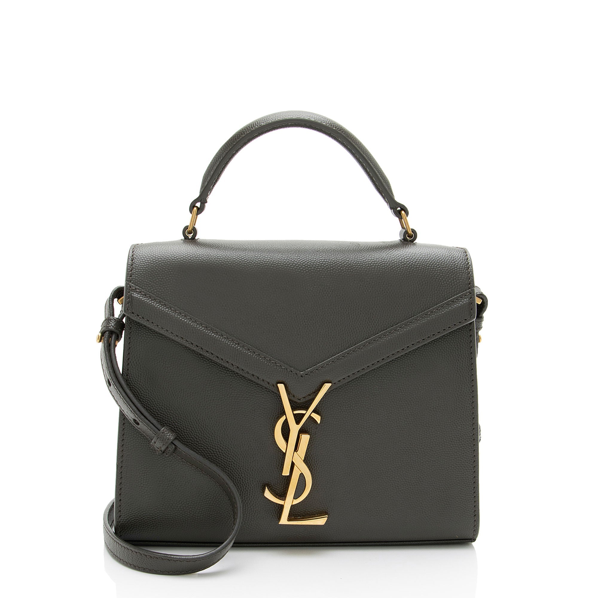Saint Laurent Grain de Poudre Monogram Cassandra Mini Top Handle