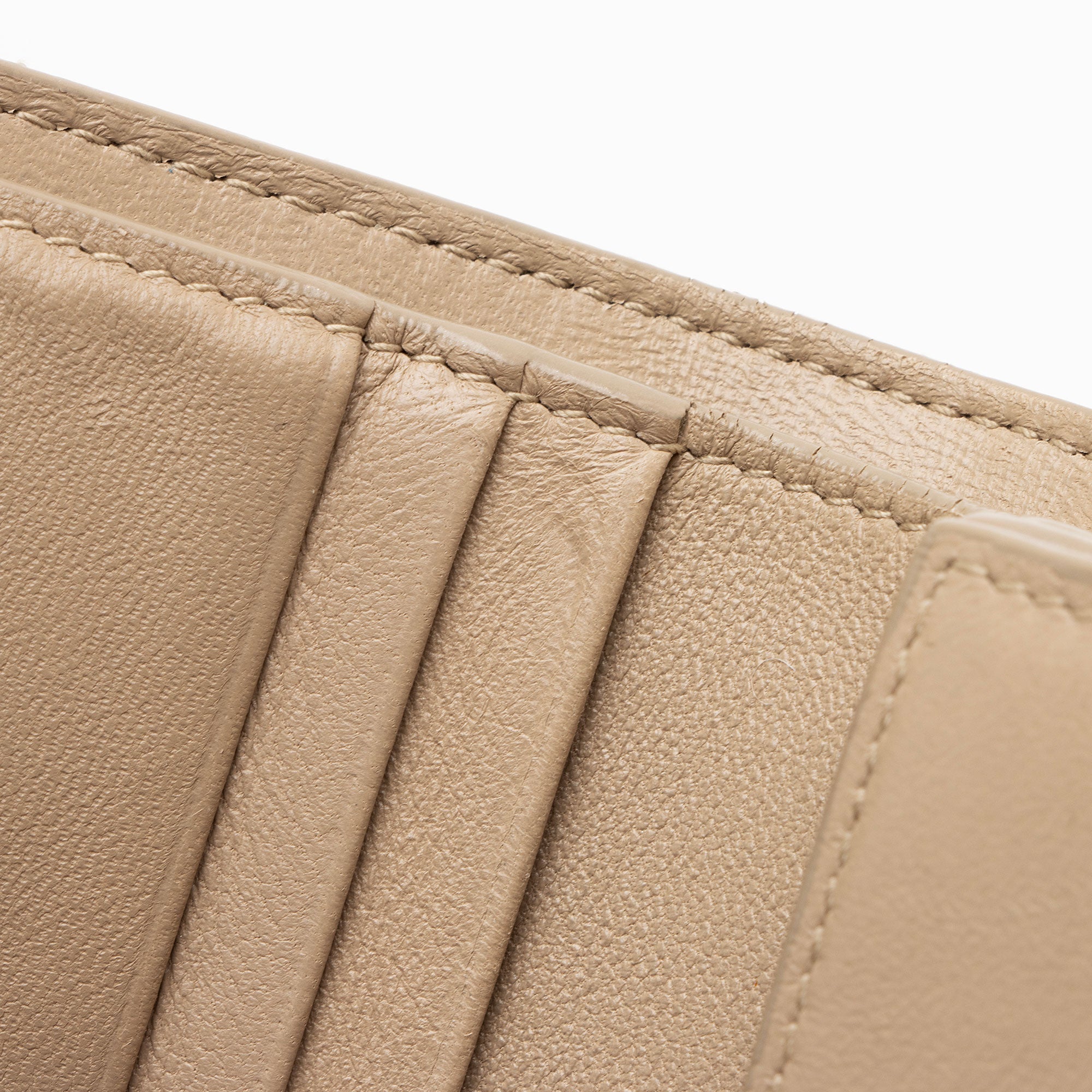 Saint Laurent Grain de Poudre Monogram Compact Trifold Wallet