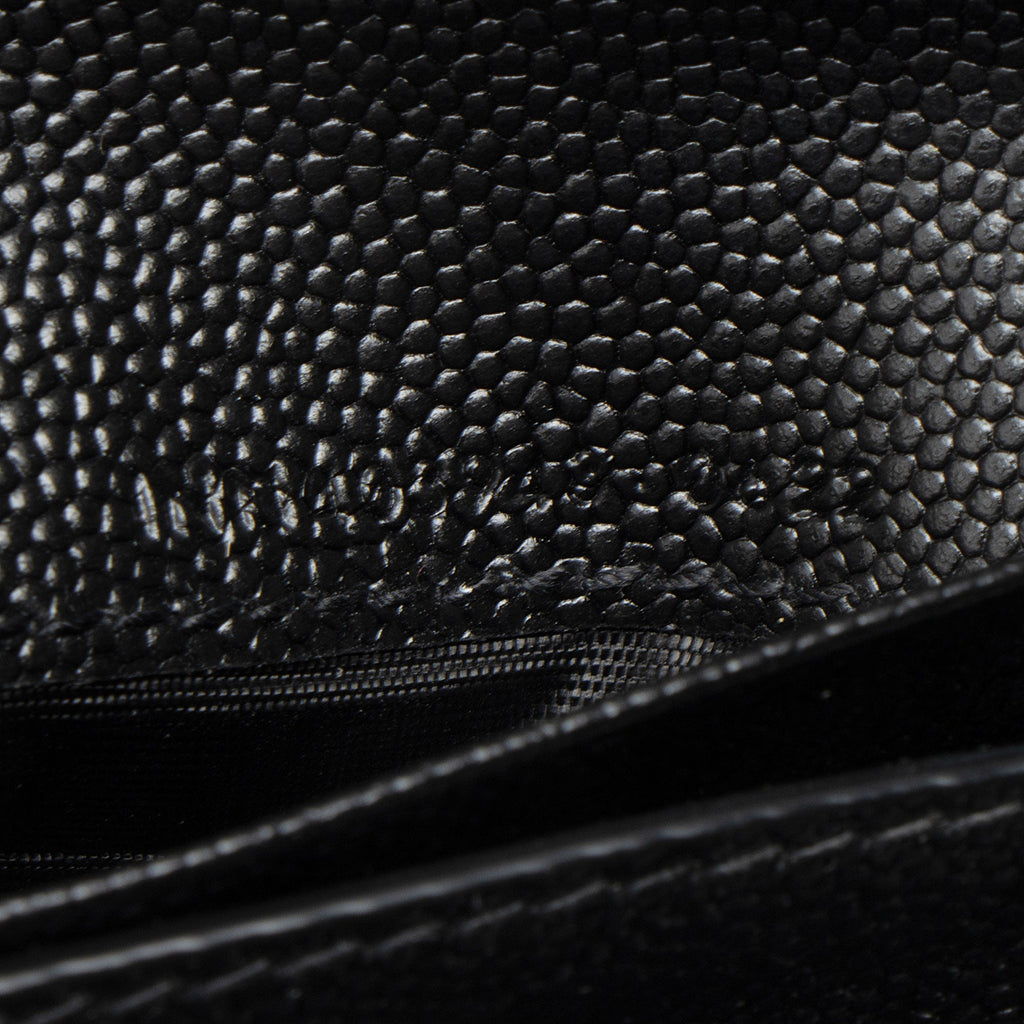 Saint Laurent Grain de Poudre Monogram Compact Trifold Wallet