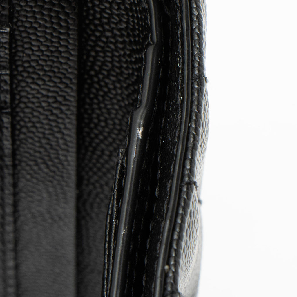 Saint Laurent Grain de Poudre Monogram Compact Trifold Wallet