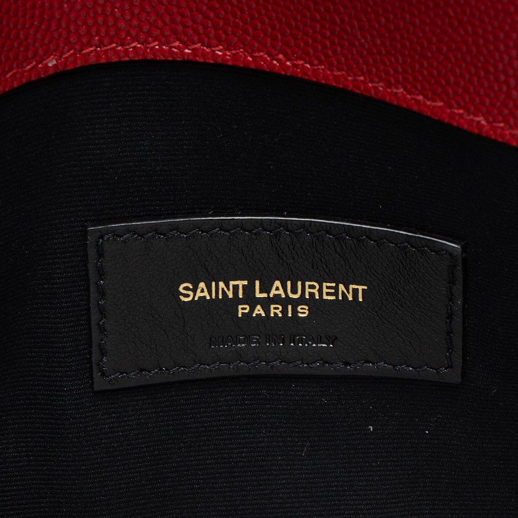 Saint Laurent Grain de Poudre Monogram Uptown Envelope Clutch