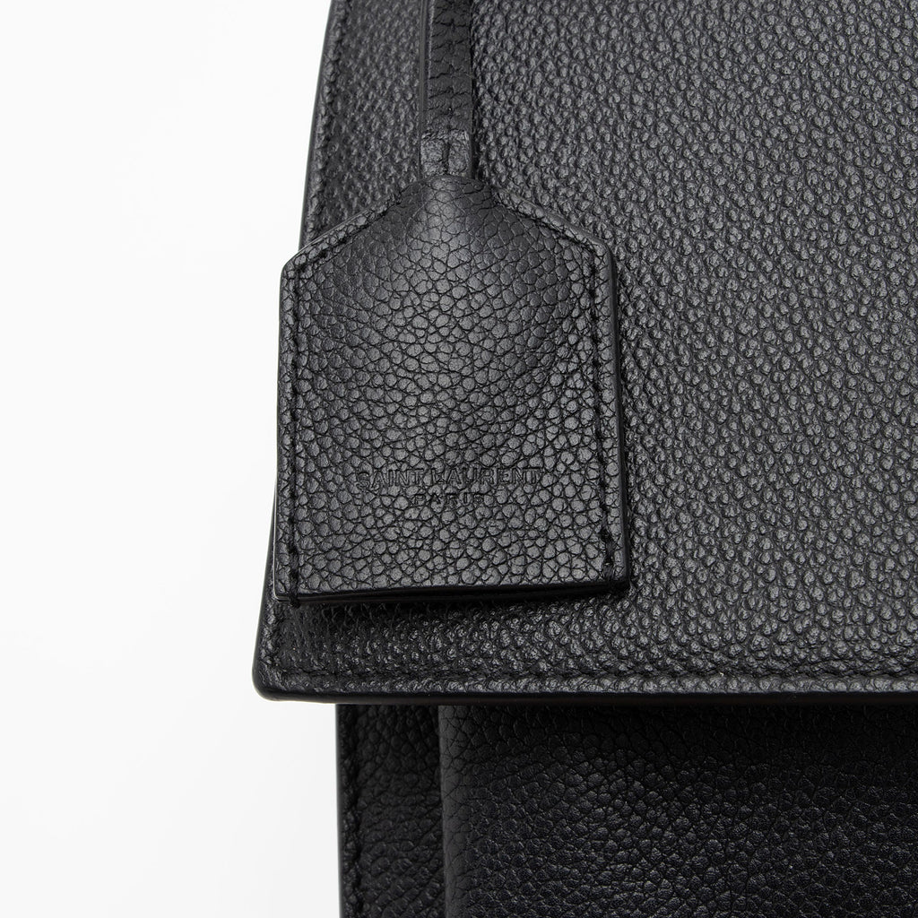 Saint Laurent Grained Calfskin Monogram Sunset Medium Shoulder Bag (SHF-NWQ0FK)