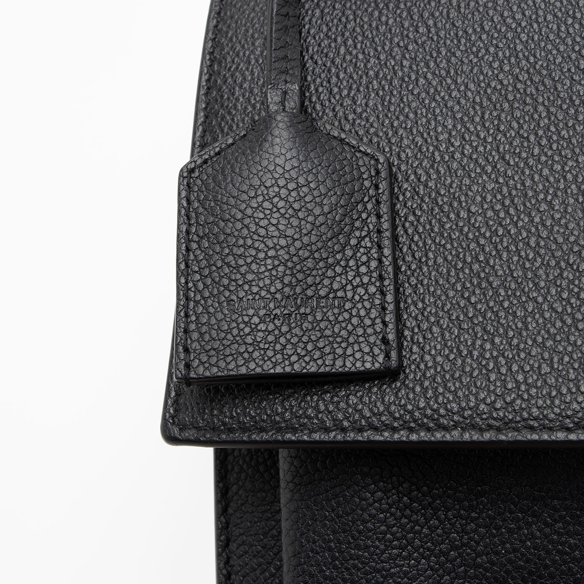 Saint Laurent Grained Calfskin Monogram Sunset Medium Shoulder Bag (SHF-NWQ0FK)