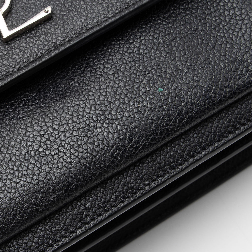 Saint Laurent Grained Calfskin Monogram Sunset Medium Shoulder Bag (SHF-NWQ0FK)