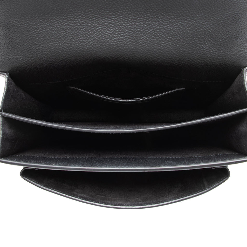 Saint Laurent Grained Calfskin Monogram Sunset Medium Shoulder Bag (SHF-NWQ0FK)
