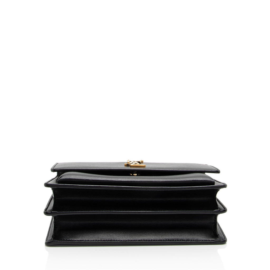 Saint Laurent Grained Calfskin Monogram Sunset Medium Shoulder Bag (SHF-8Ji2ue)