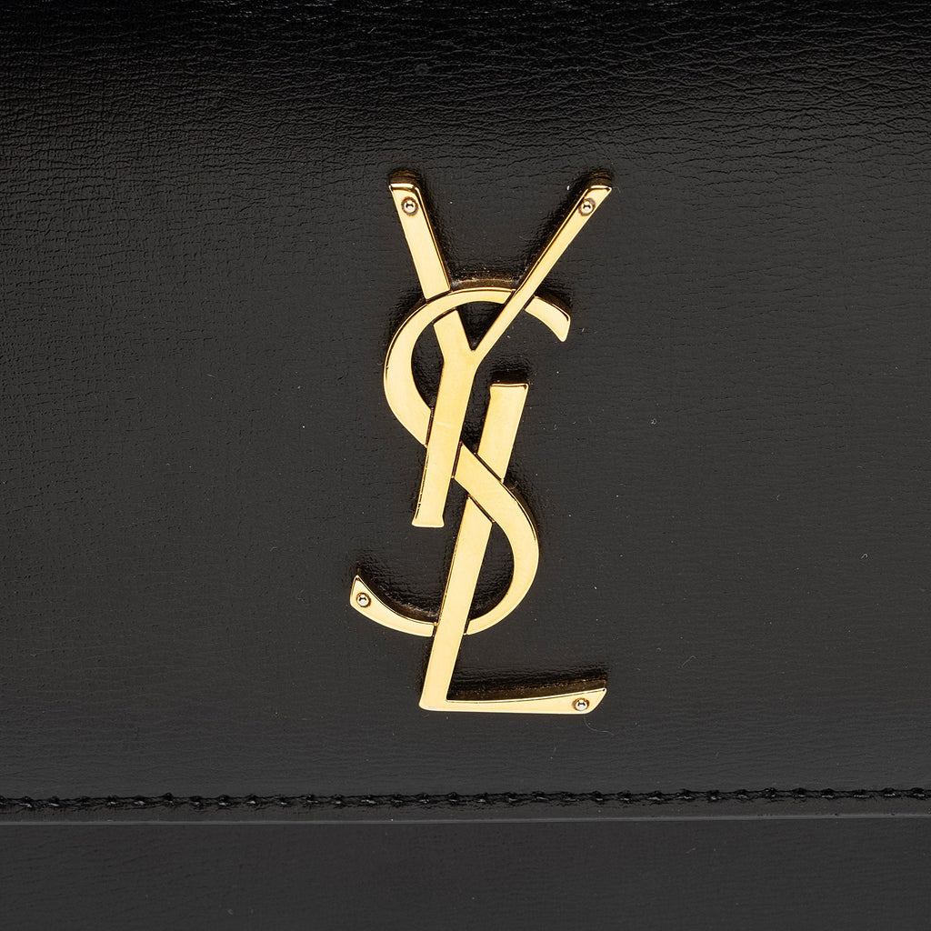 Saint Laurent Grained Calfskin Monogram Sunset Medium Shoulder Bag (SHF-8Ji2ue)