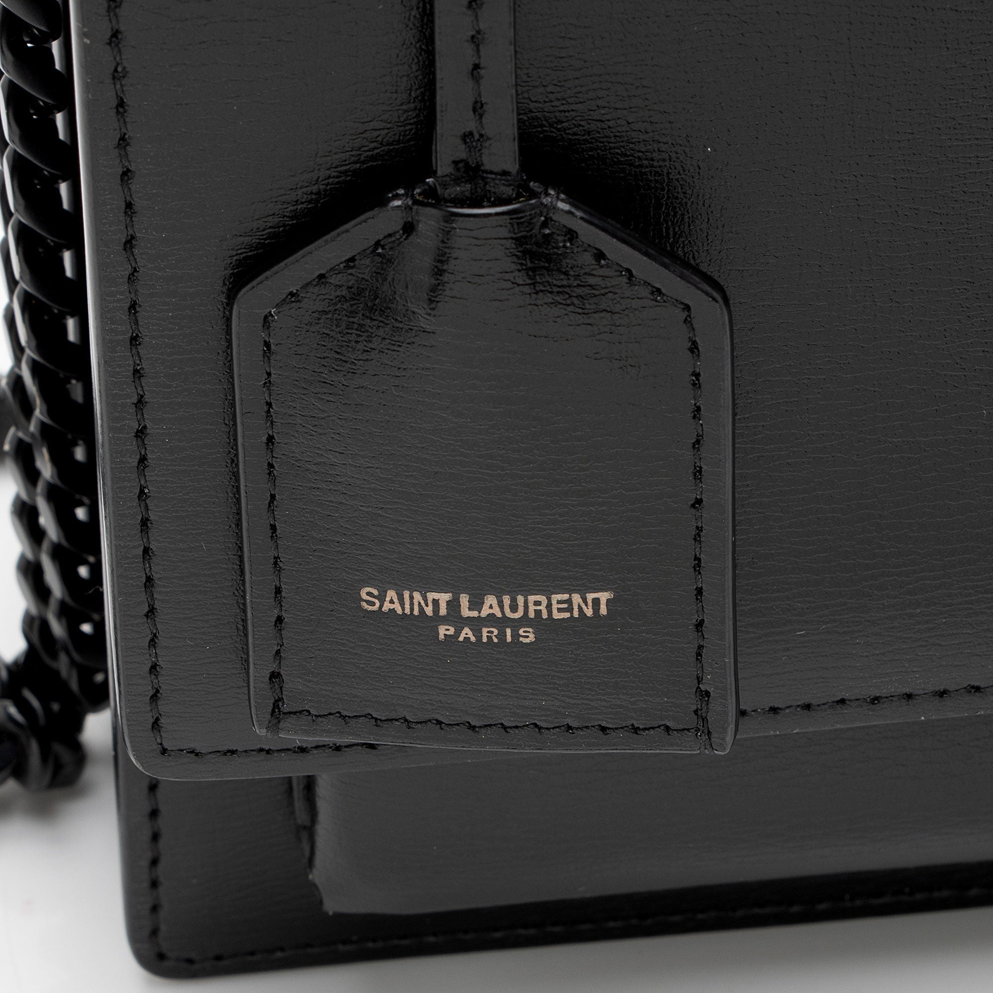 Saint Laurent Grained Calfskin Monogram Sunset Medium Shoulder Bag (SHF-OLGtVP)