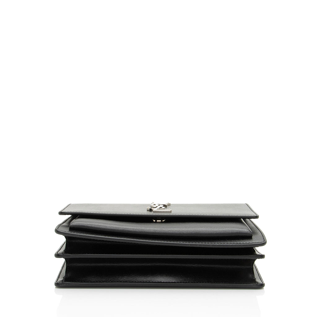 Saint Laurent Grained Calfskin Monogram Sunset Medium Shoulder Bag - FINAL SALE
