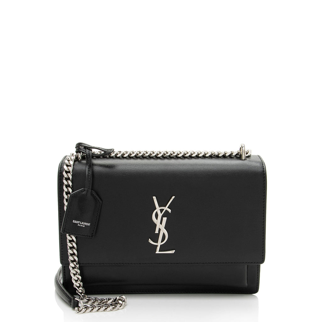 Saint Laurent Grained Calfskin Monogram Sunset Medium Shoulder Bag - FINAL SALE