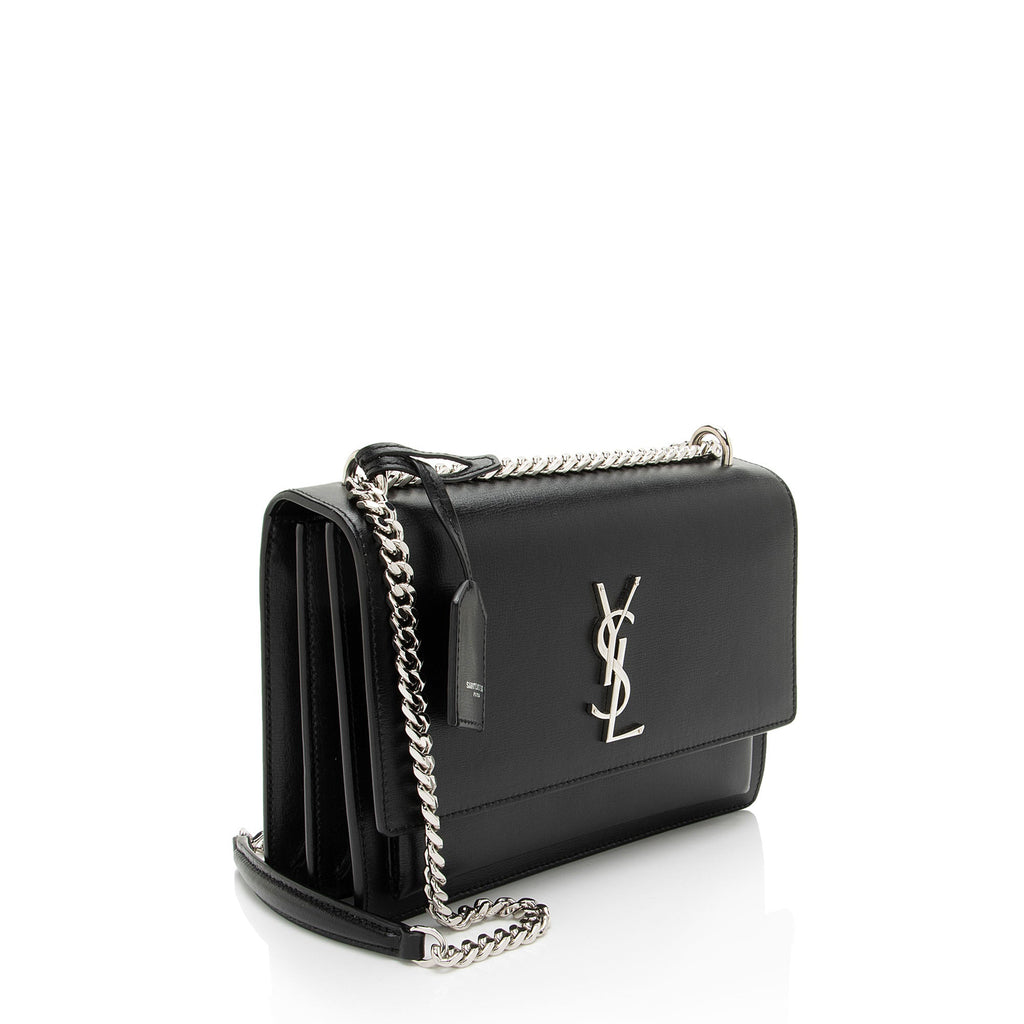 Saint Laurent Grained Calfskin Monogram Sunset Medium Shoulder Bag - FINAL SALE