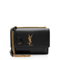 Saint Laurent Grained Calfskin Monogram Sunset Medium Shoulder Bag