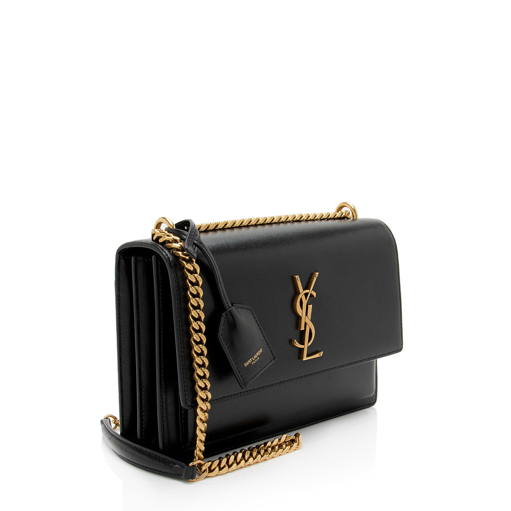 Saint Laurent Grained Calfskin Monogram Sunset Medium Shoulder Bag