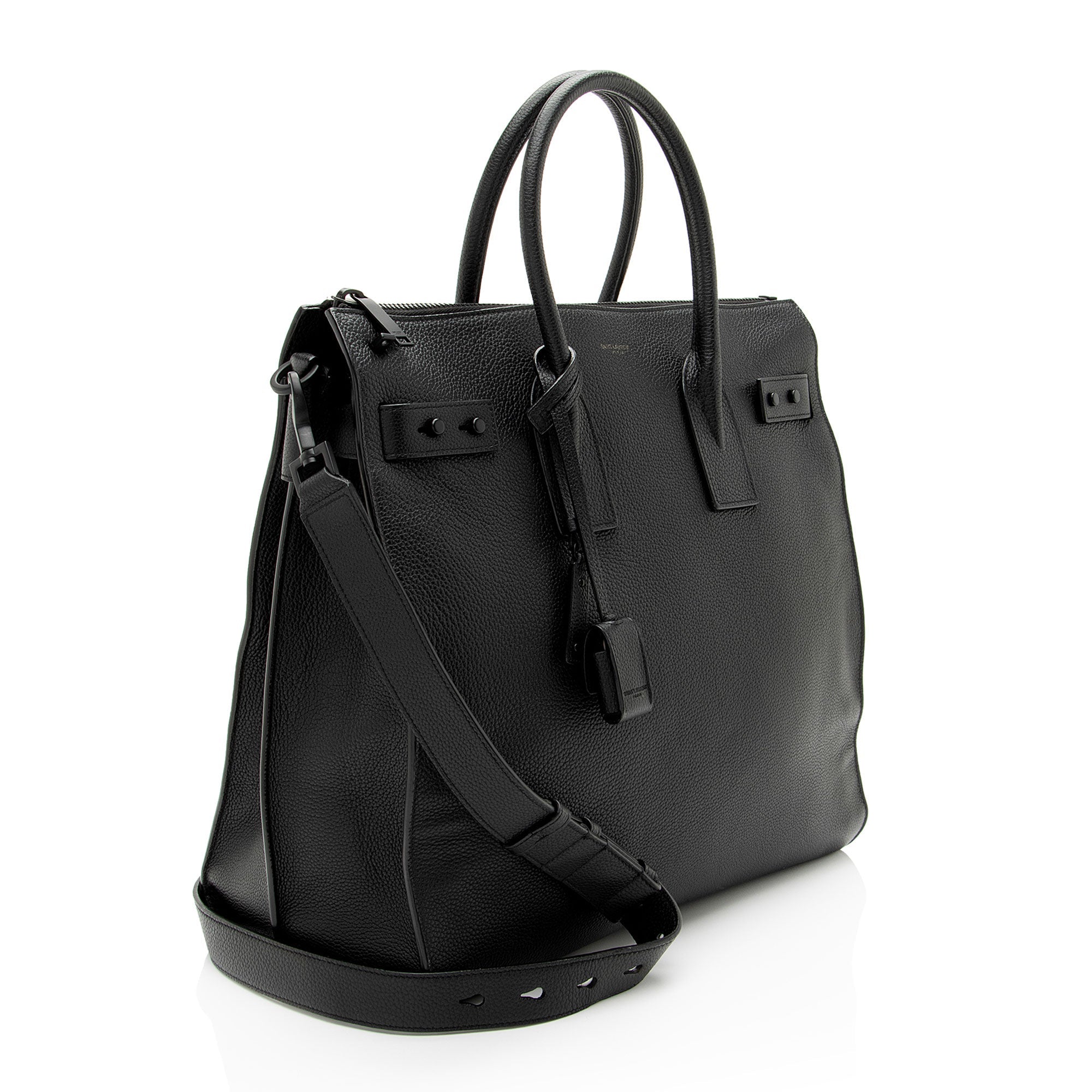 Saint Laurent Grained Calfskin Thin Sac De Jour Large Tote