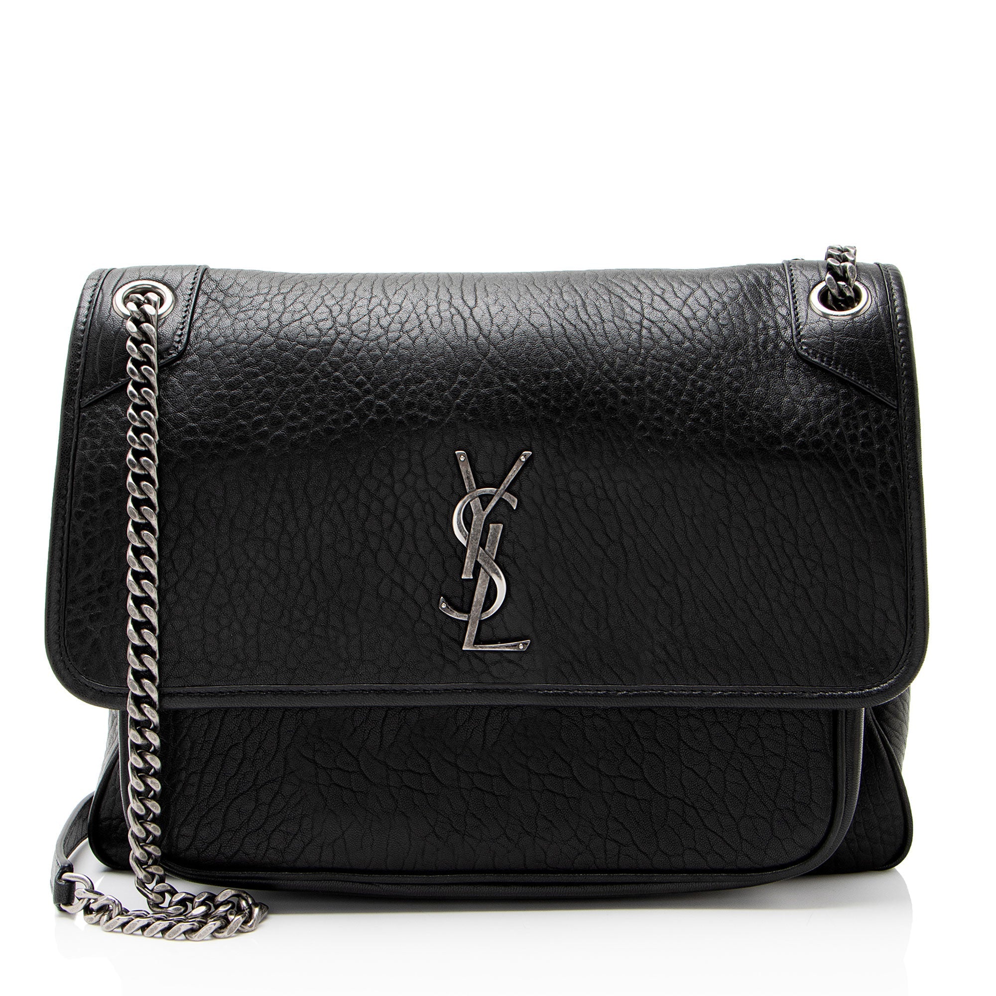 Saint Laurent Grained Lambskin Monogram Niki Large Shoulder Bag