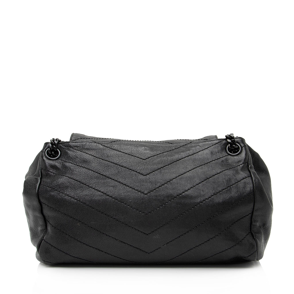 Saint Laurent Lambskin Large Monogram Nolita Bag (SHF-23575)