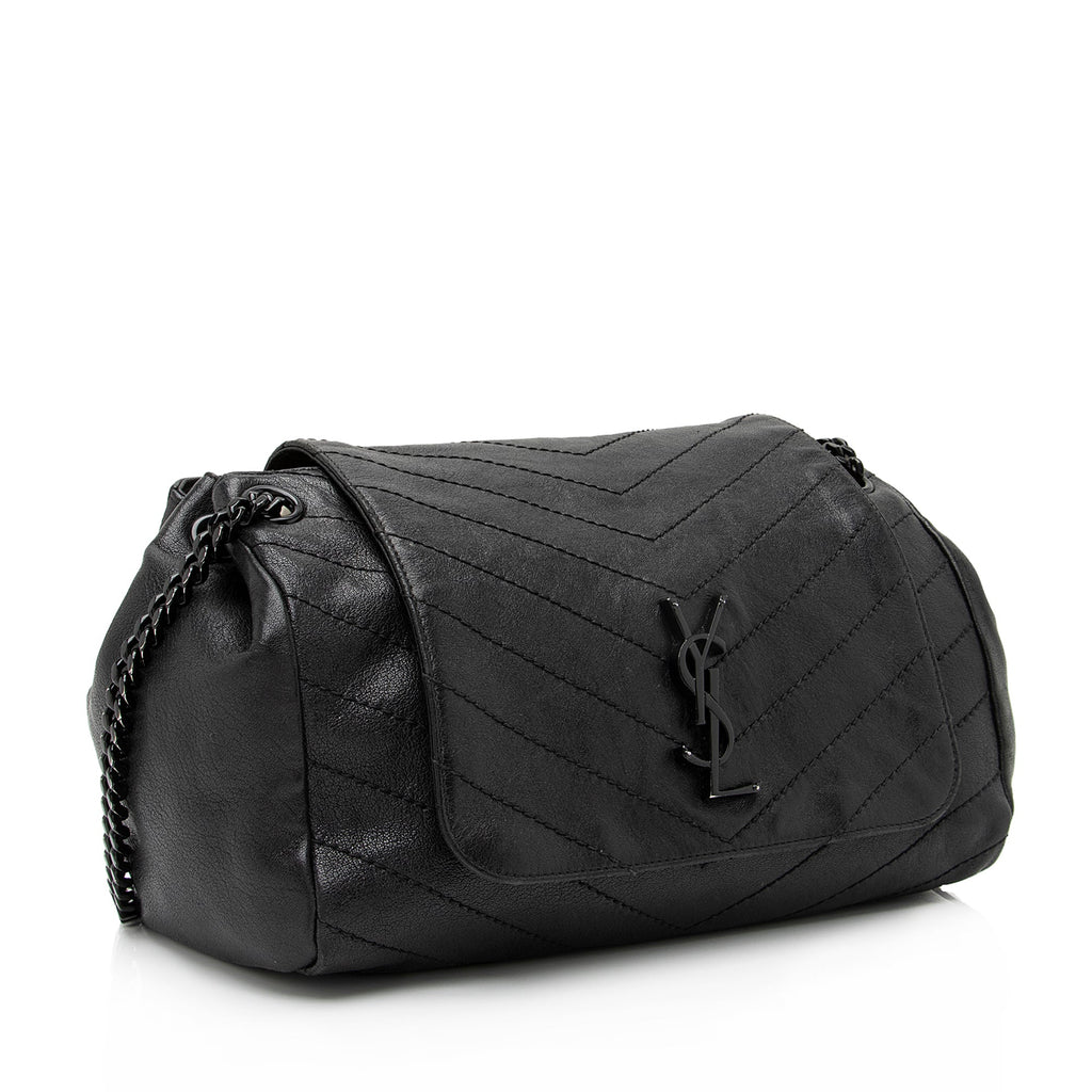 Saint Laurent Lambskin Large Monogram Nolita Bag (SHF-23575)