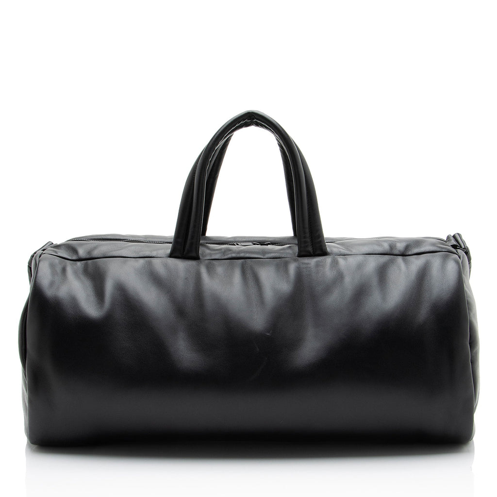 Saint Laurent Lambskin Logo Puffer Duffle